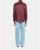 Chemise à rayures noire et rouge