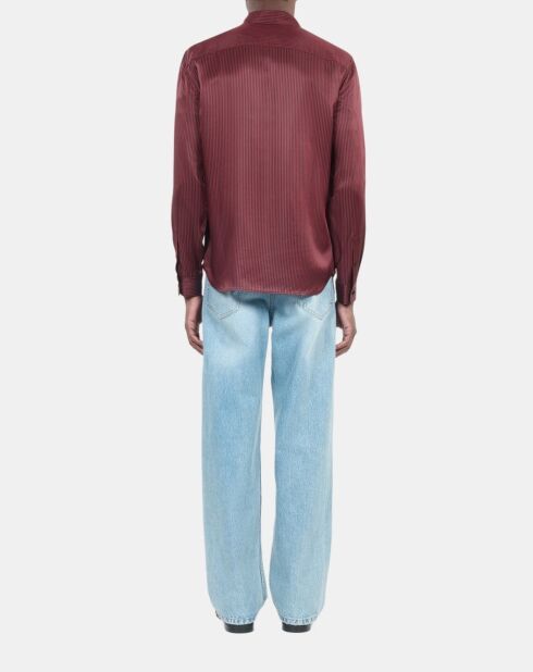 Chemise à rayures noire et rouge