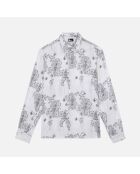 Chemise imprimée bleu marine écrue