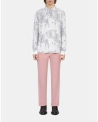 Chemise imprimée bleu marine écrue