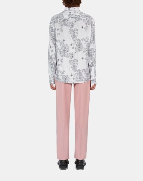 Chemise imprimée bleu marine écrue