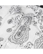 Chemise imprimée bleu marine écrue