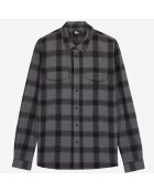 Chemise à carreaux avec têtes de mort noire et grise