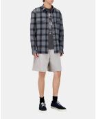 Chemise à carreaux avec têtes de mort noire et grise