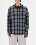 Chemise à carreaux avec têtes de mort noire et grise