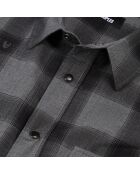 Chemise à carreaux avec têtes de mort noire et grise