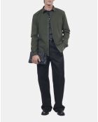 Chemise en popeline kaki