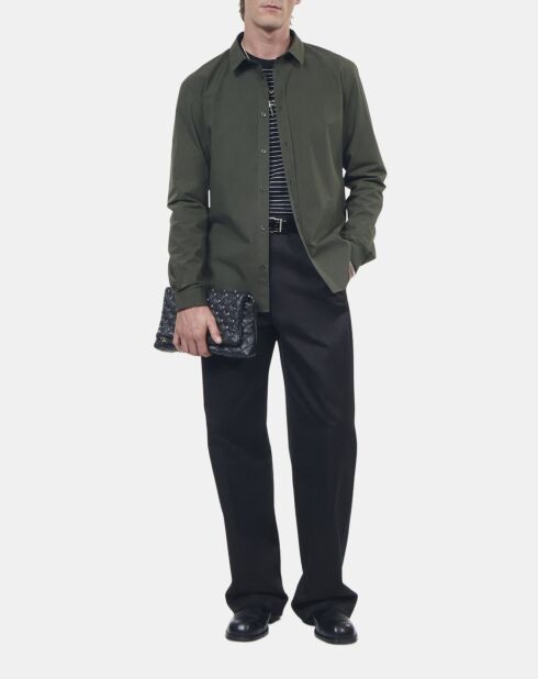 Chemise en popeline kaki