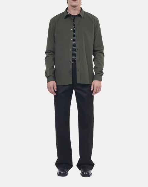Chemise en popeline kaki