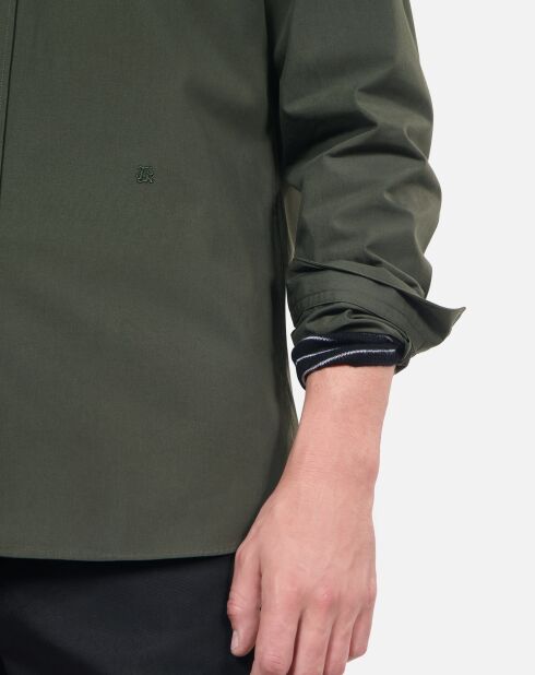 Chemise en popeline kaki