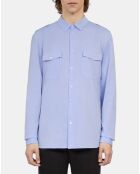 Chemise chevron bleu clair