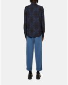 Chemise imprimée bleue