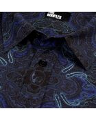 Chemise imprimée bleue