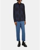 Chemise imprimée bleue