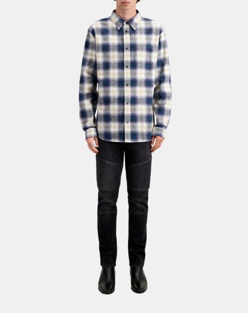 Surchemise à carreaux bleus et verts