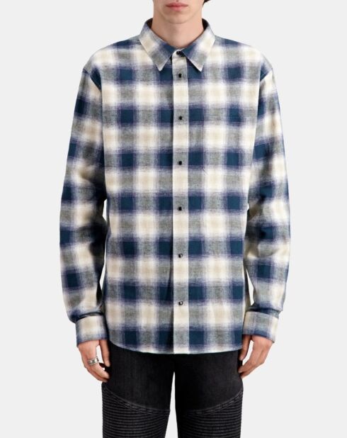 Surchemise à carreaux bleus et verts