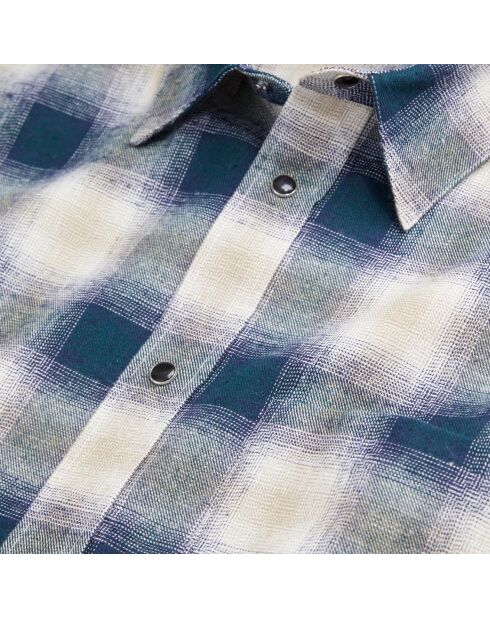 Surchemise à carreaux bleus et verts