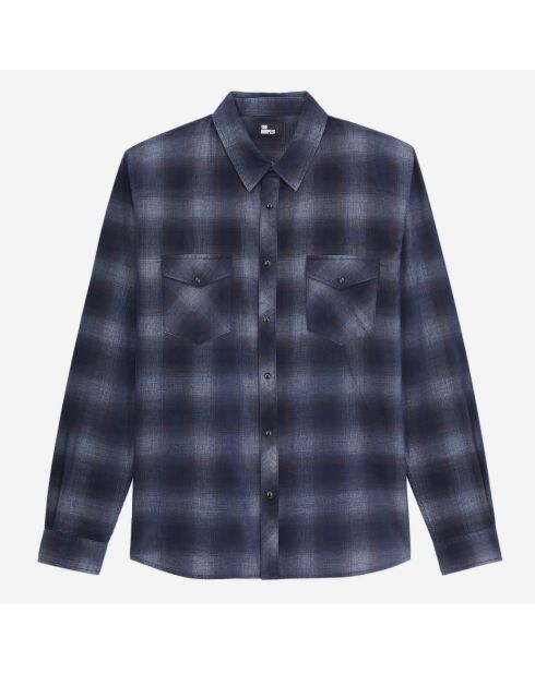 Chemise à carreaux bleu marine