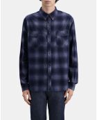 Chemise à carreaux bleu marine