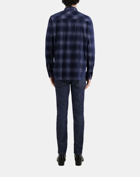 Chemise à carreaux bleu marine