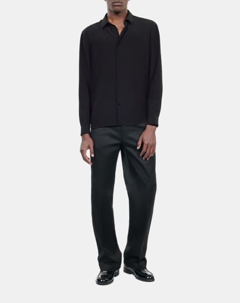 Chemise en soie noire