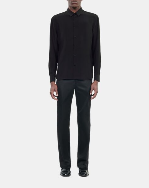 Chemise en soie noire