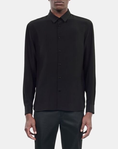 Chemise en soie noire