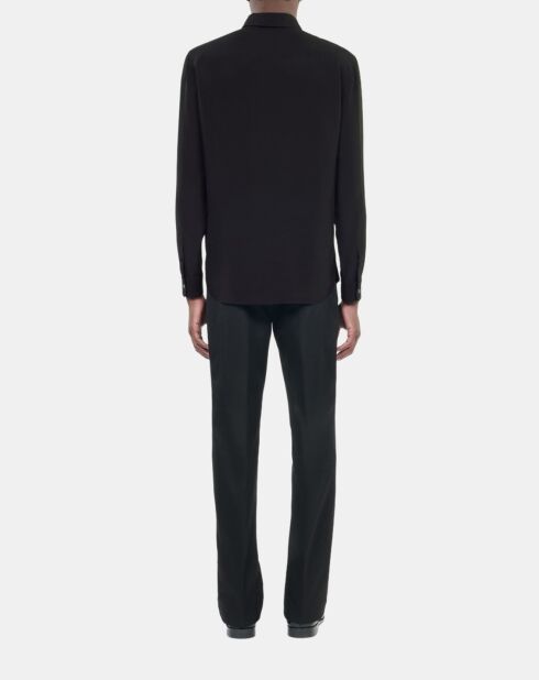 Chemise en soie noire