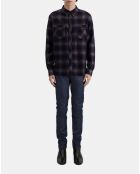 Chemise à carreaux noir et bordeaux