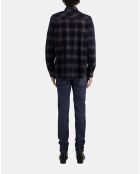 Chemise à carreaux noir et bordeaux