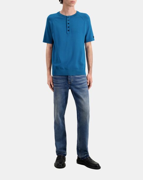 T-shirt Homme bleu en maille