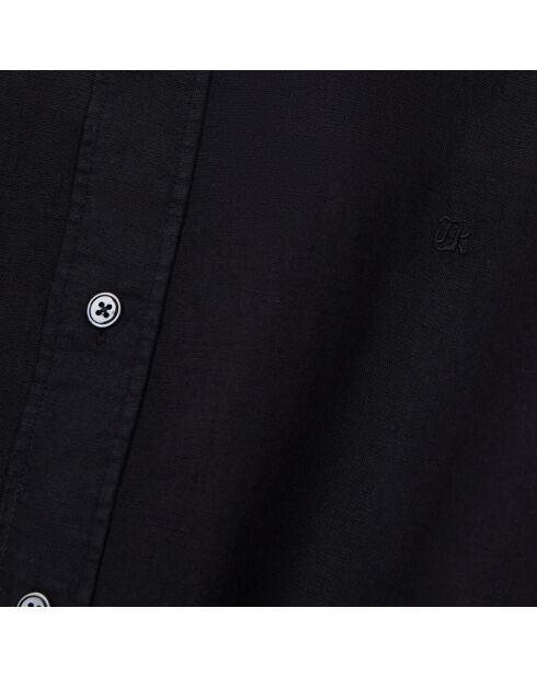 Chemise en coton et lin noire