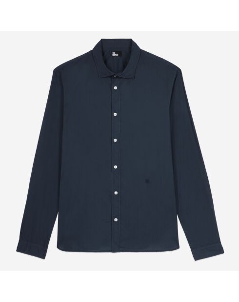 Chemise en voile de coton bleu marine