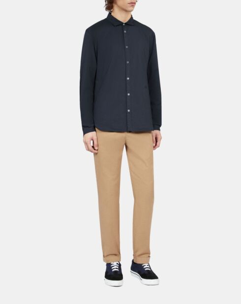 Chemise en voile de coton bleu marine