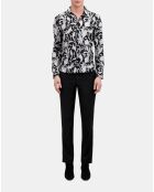 Chemise fleurie noire et blanche