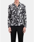 Chemise fleurie noire et blanche