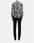 Chemise fleurie noire et blanche