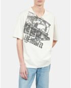 T-shirt avec sérigraphie écru