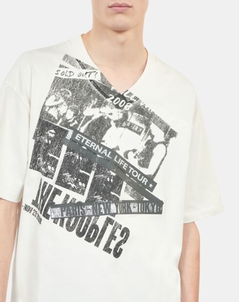 T-shirt avec sérigraphie écru