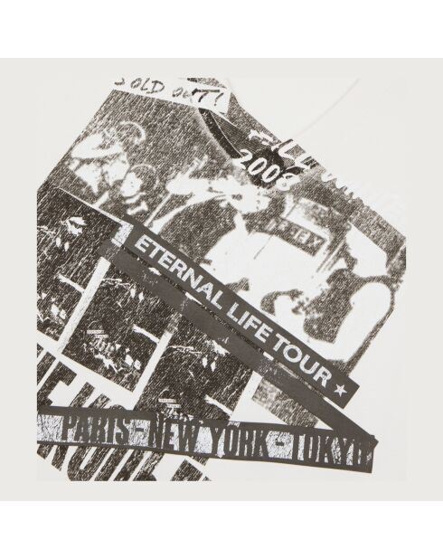 T-shirt avec sérigraphie écru