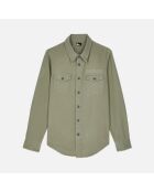 Chemise en denim kaki olive