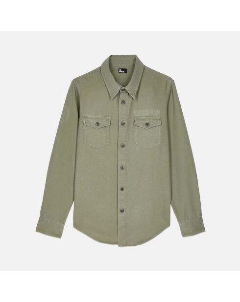 Chemise en denim kaki olive