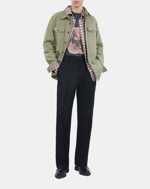 Chemise en denim kaki olive