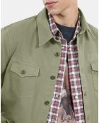 Chemise en denim kaki olive