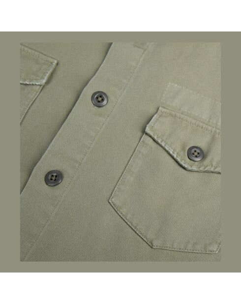Chemise en denim kaki olive