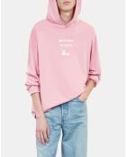 T-shirt manches longues avec sérigraphie rose doux