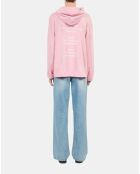 T-shirt manches longues avec sérigraphie rose doux