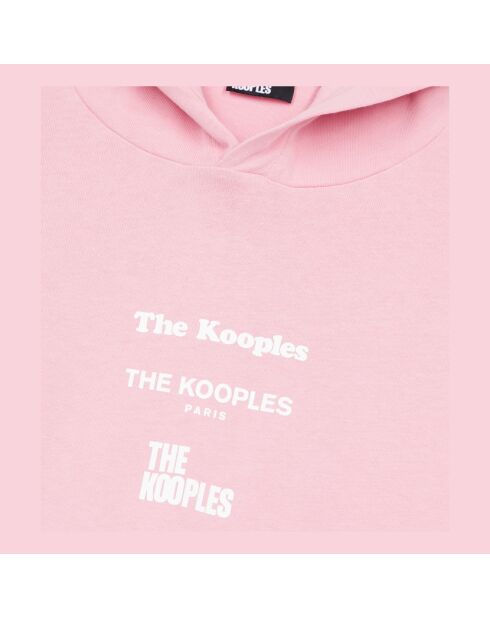 T-shirt manches longues avec sérigraphie rose doux