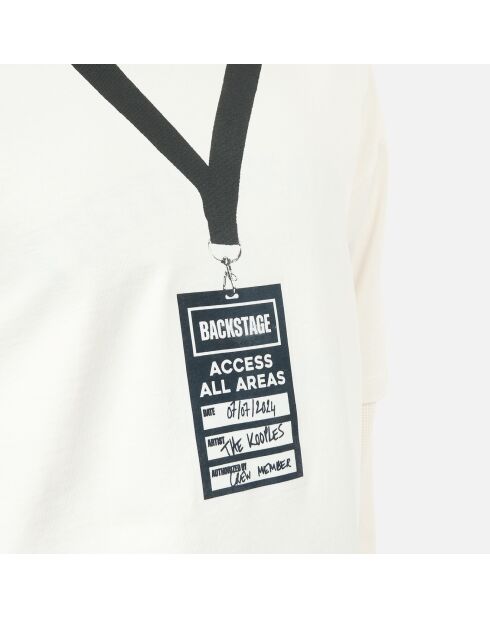 T-shirt avec sérigraphie blanc