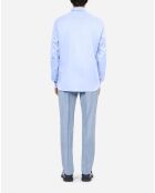 Chemise formelle à rayures chevron bleues